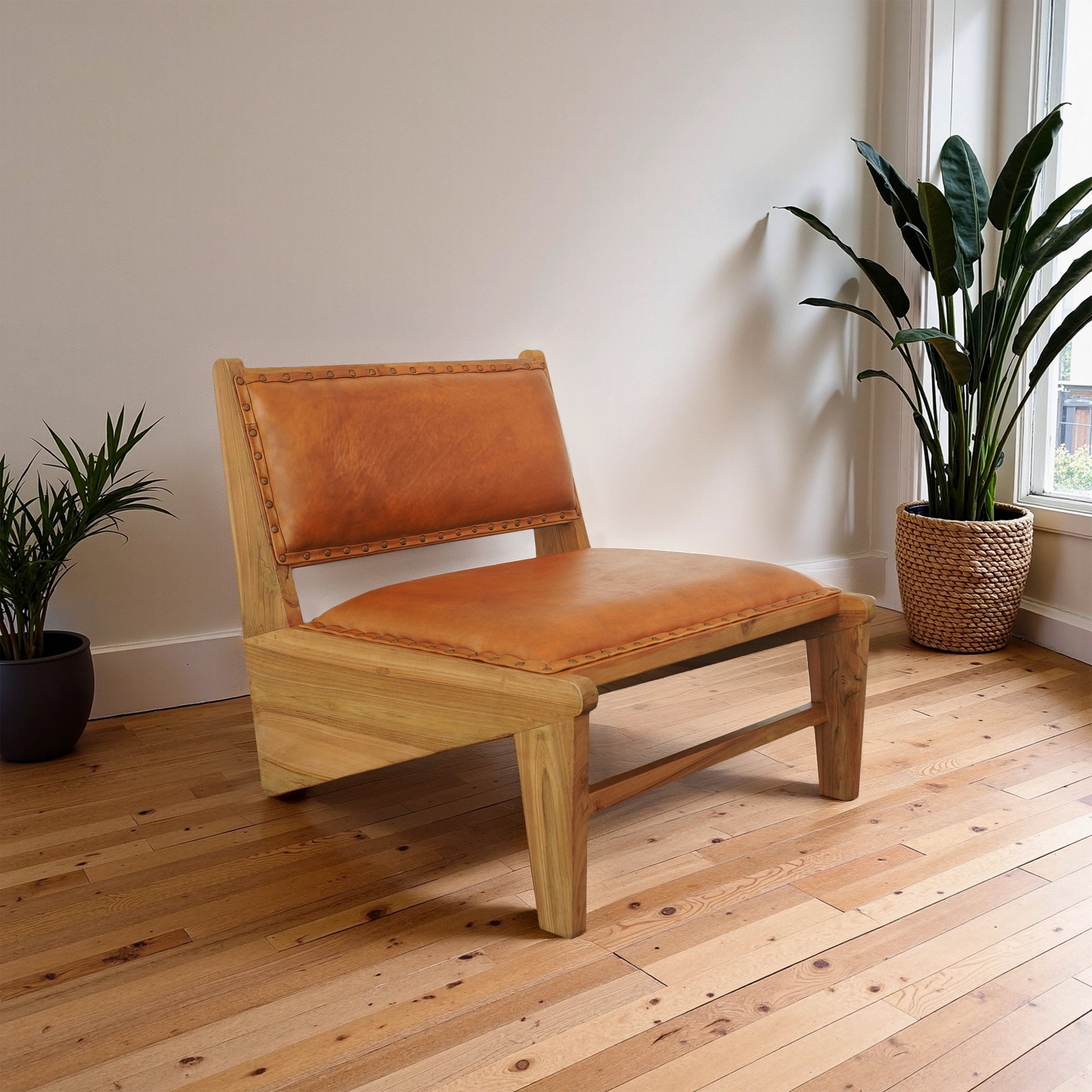 Falcon Tan Leather Lounge Chair