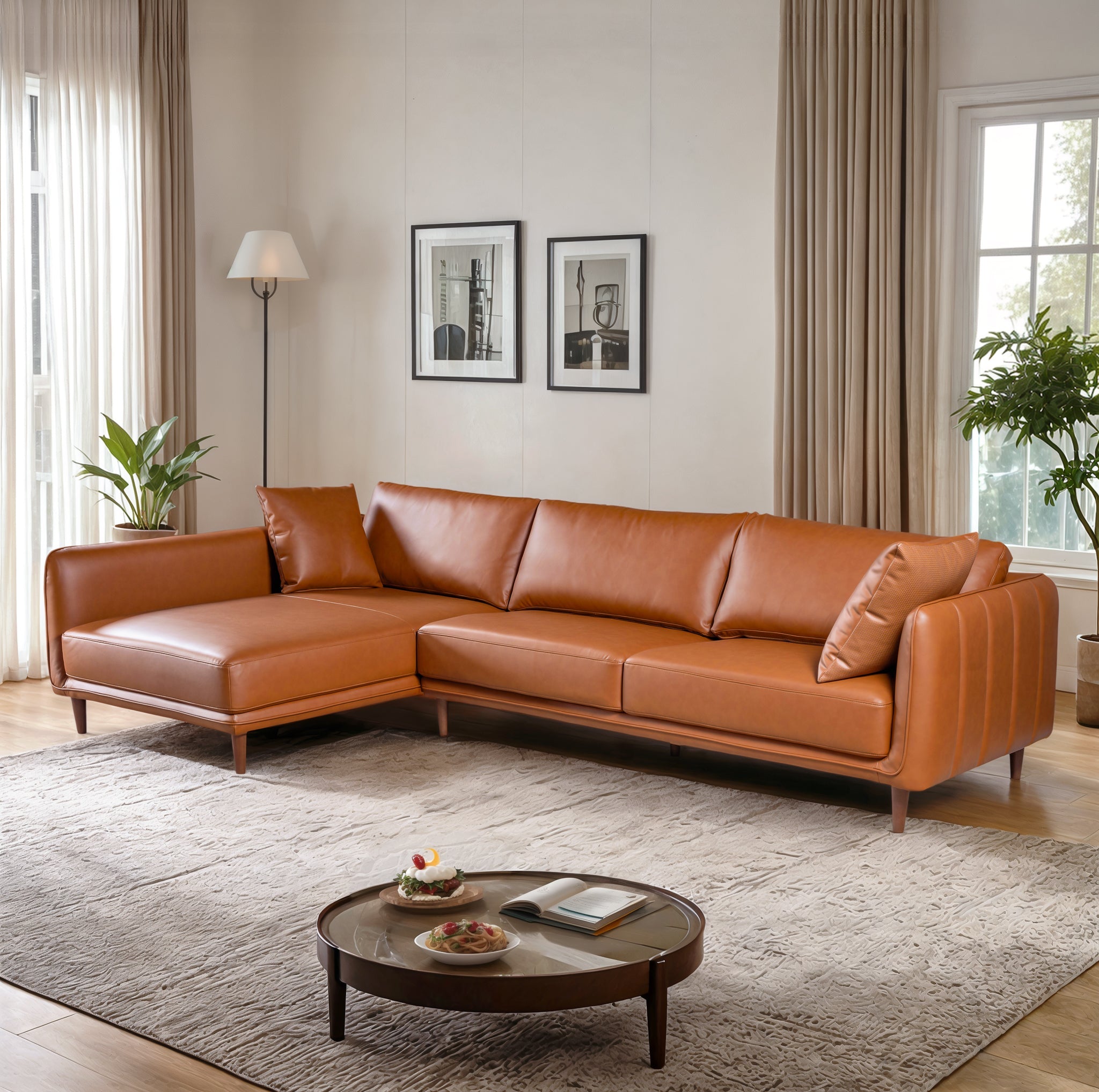 Harlow Vegan Leather Sectional Sofa
