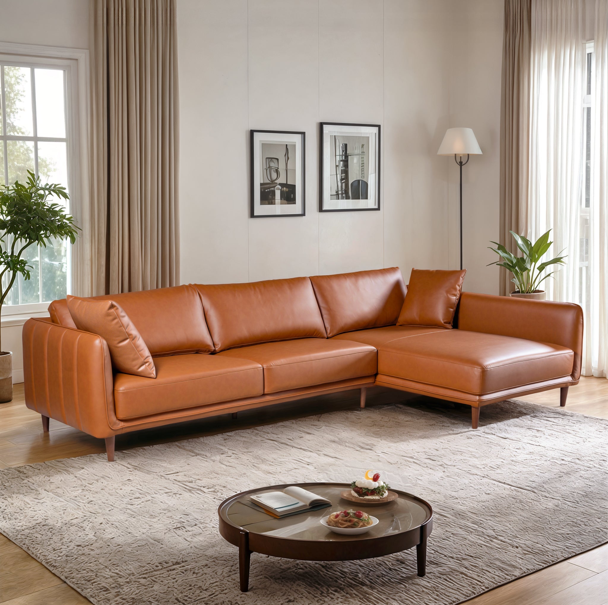 Harlow Vegan Leather Sectional Sofa